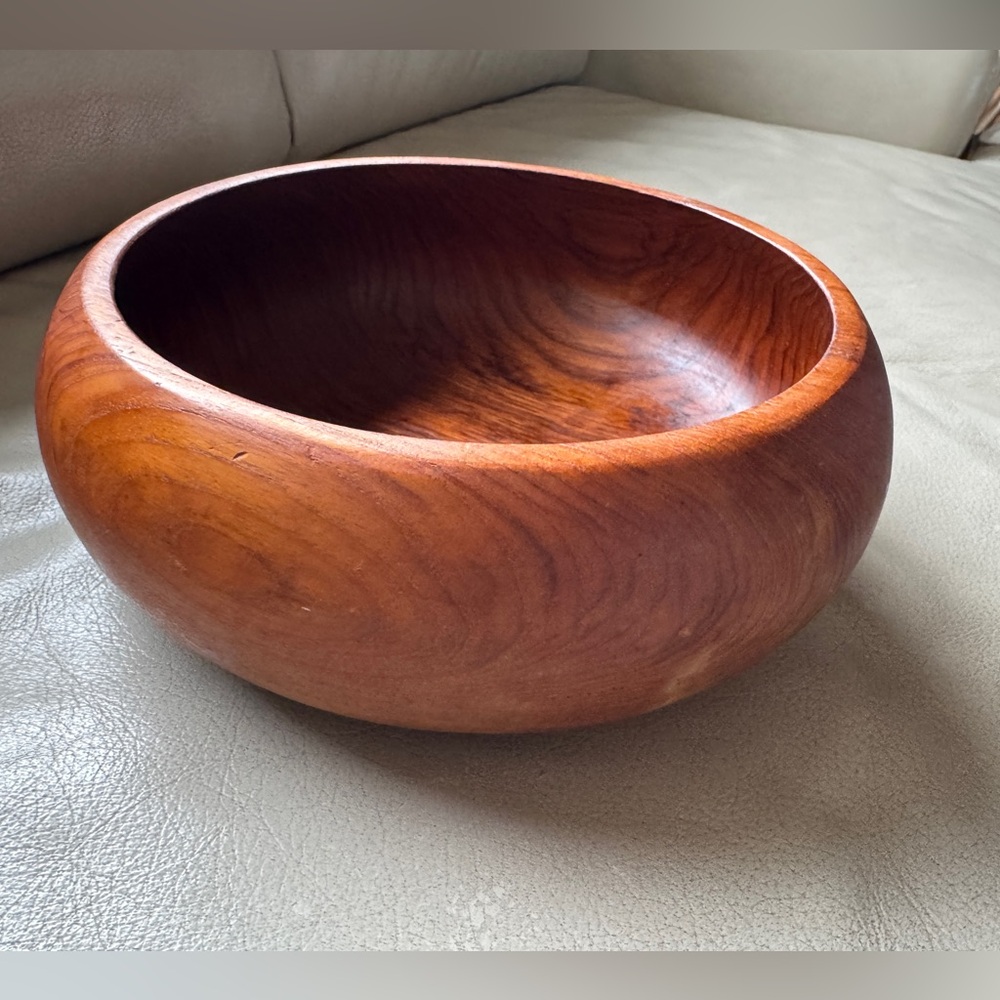 Handcrafted Wooden Teak Salad Bowl, Thailand